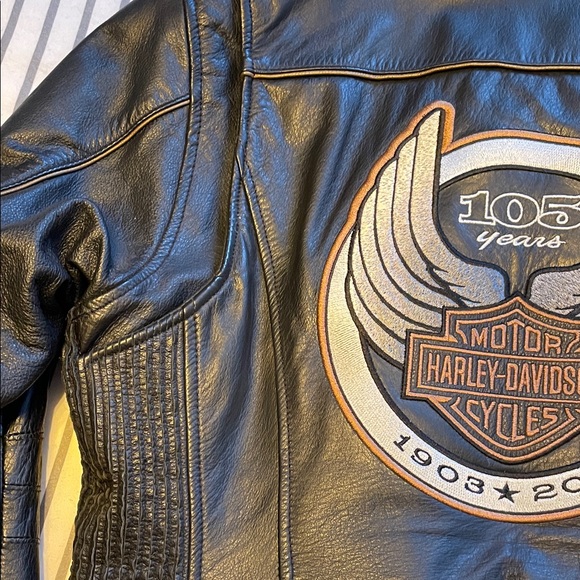 S.  Harley-Davidson Women's Black Leather Jacket with Silver Accents   LIKE NEW - Picture 8 of 13